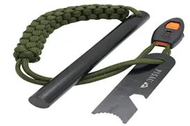 12.7 cm Ferrocerium Ferro Rod Flint Fire Starter Waterproof Survival Flint and Steel Rods with Multi-Tool Striker and Paracord Neck-Wrist Lanyard for Camping, Hiking and Emergency Gear |