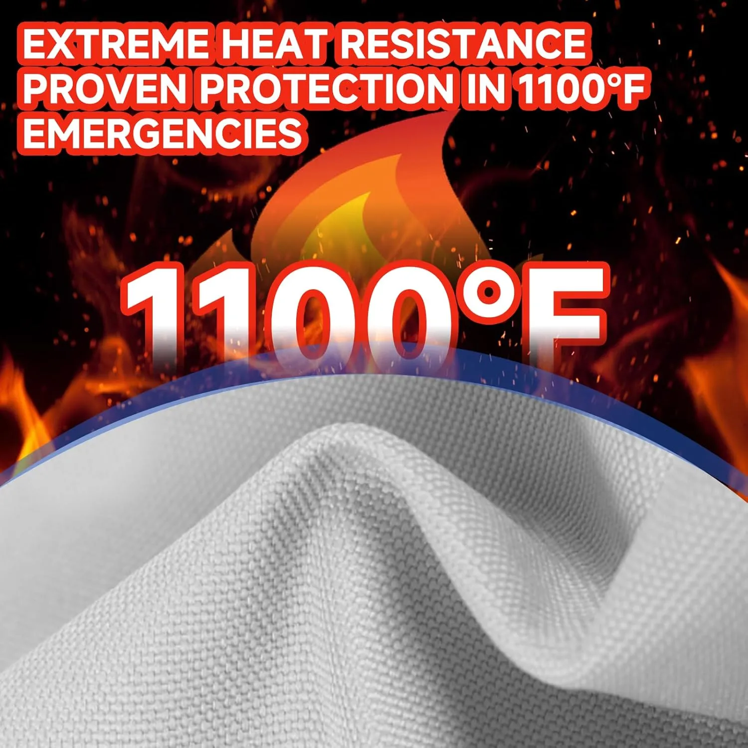 30 Packs Fire Blanket  39.37x39.37 Inches, 1100 Heat Resistant, Emergency Fire Suppression Blanket for Kitchen, Home, Car, Camping  Easy to Use, Non-Toxic, Reusable, Compact & Lightweight