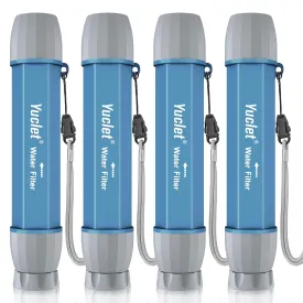 4 Pack Water Filter Straw, Portable Personal Water Filtration System, Water Purifier Survival, Emergency Preparedness for Camping Hiking Drinking Travel Hunting and Family Outing