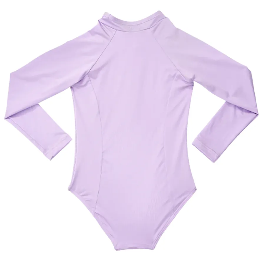 Aqua Blu Jr Long Sleeve One Piece AG2255SS - Stepping Stones Lilac