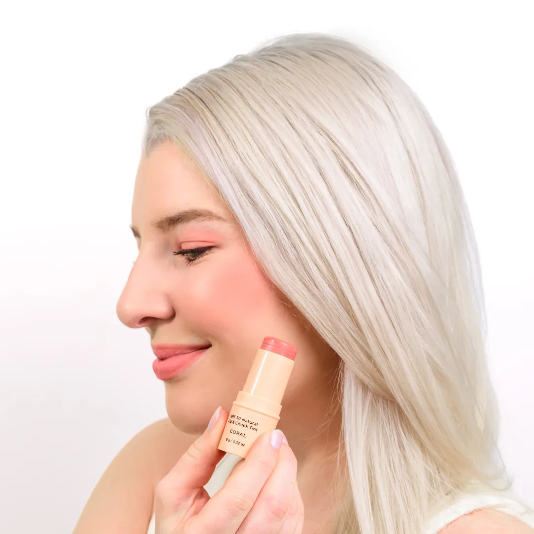 Avocado Zinc SPF 50 Natural Lip & Cheek Tint - Coral 9g