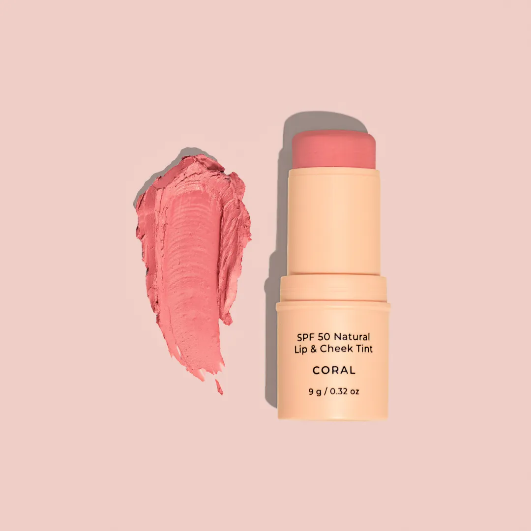Avocado Zinc SPF 50 Natural Lip & Cheek Tint - Coral 9g
