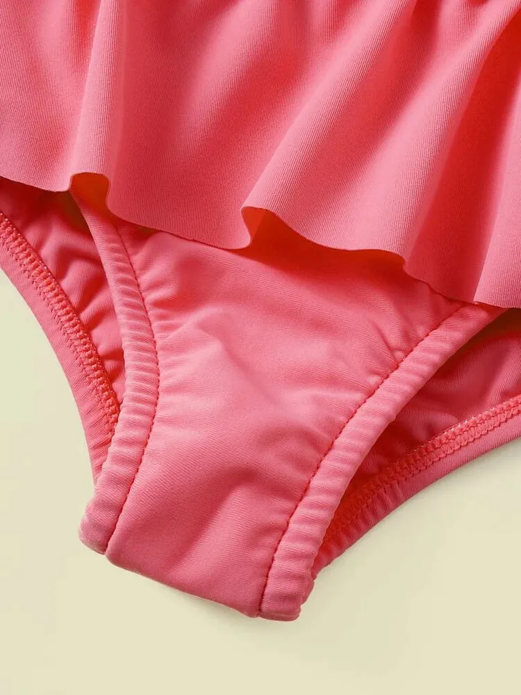 Baby Girls’ Flamingo Rash Guard Swimsuit