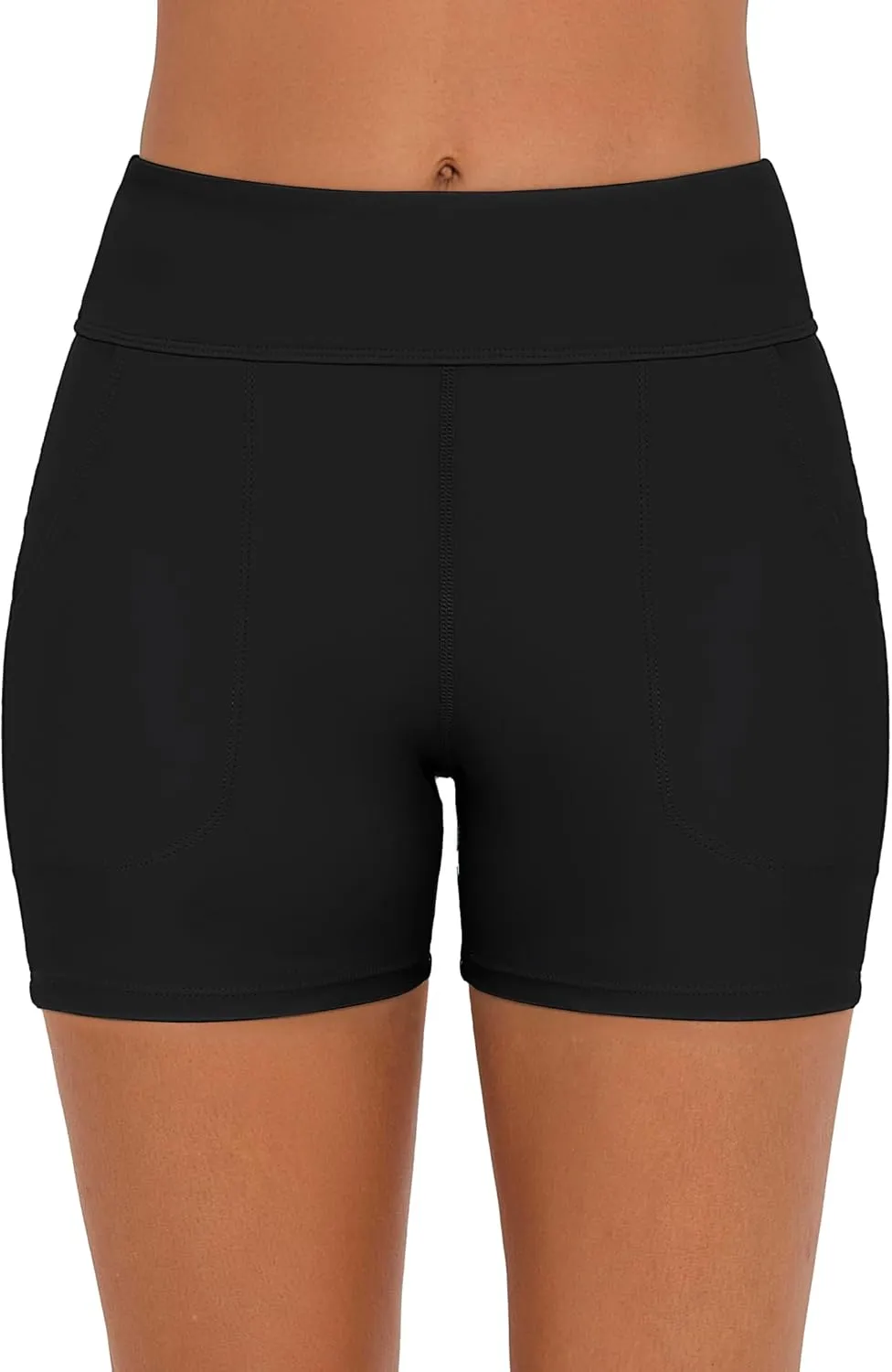 Bonneuitbebe Women's Swim Shorts High Waisted Bathing Suit Bottoms Swimwear Boyshort Swimming Swimsuit Board Shorts