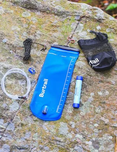 Burtrail Gravity Water Filter,Camping Water Filtration System,Water Filter Survival for Backpacking and Emergency Preparedness,3L Water Bag,0.01 Micron