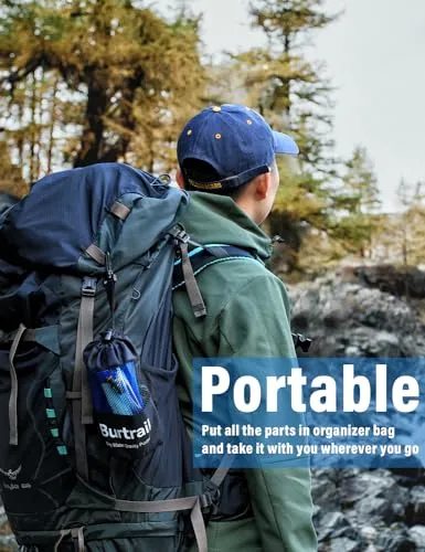 Burtrail Gravity Water Filter,Camping Water Filtration System,Water Filter Survival for Backpacking and Emergency Preparedness,3L Water Bag,0.01 Micron