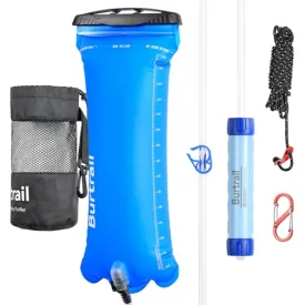 Burtrail Gravity Water Filter,Camping Water Filtration System,Water Filter Survival for Backpacking and Emergency Preparedness,3L Water Bag,0.01 Micron