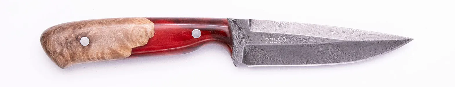 Carved Damascus Field Knife #20599
