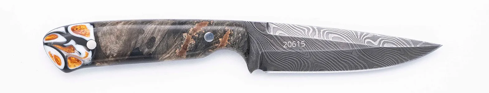 Carved Damascus Field Knife #20615