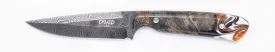 Carved Damascus Field Knife #20615