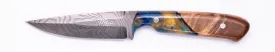Carved Damascus Field Knife #20669