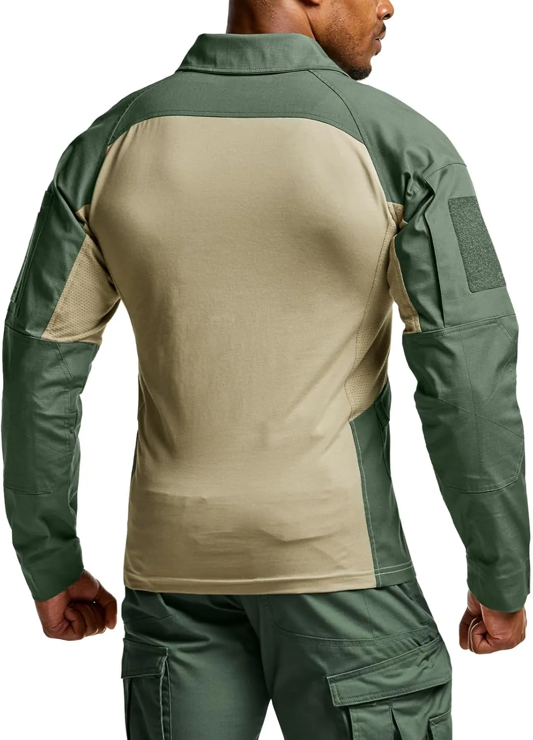 CQR Men's Combat Shirt Tactical 1/4 Zip Long Sleeve Military BDU Shirts Camo EDC Top with Pockets