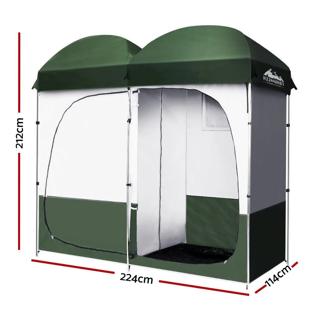 Double Camping Shower Toilet Tent - Outdoor Portable Change Room