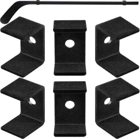 Dunzy 6 Pcs Black Hockey Stick Wall Mount Display Holder Display Hanger Ice Hockey Stick Mount for Wall Bracket for Home Office Storage Organizer Gifts(Simple Style)