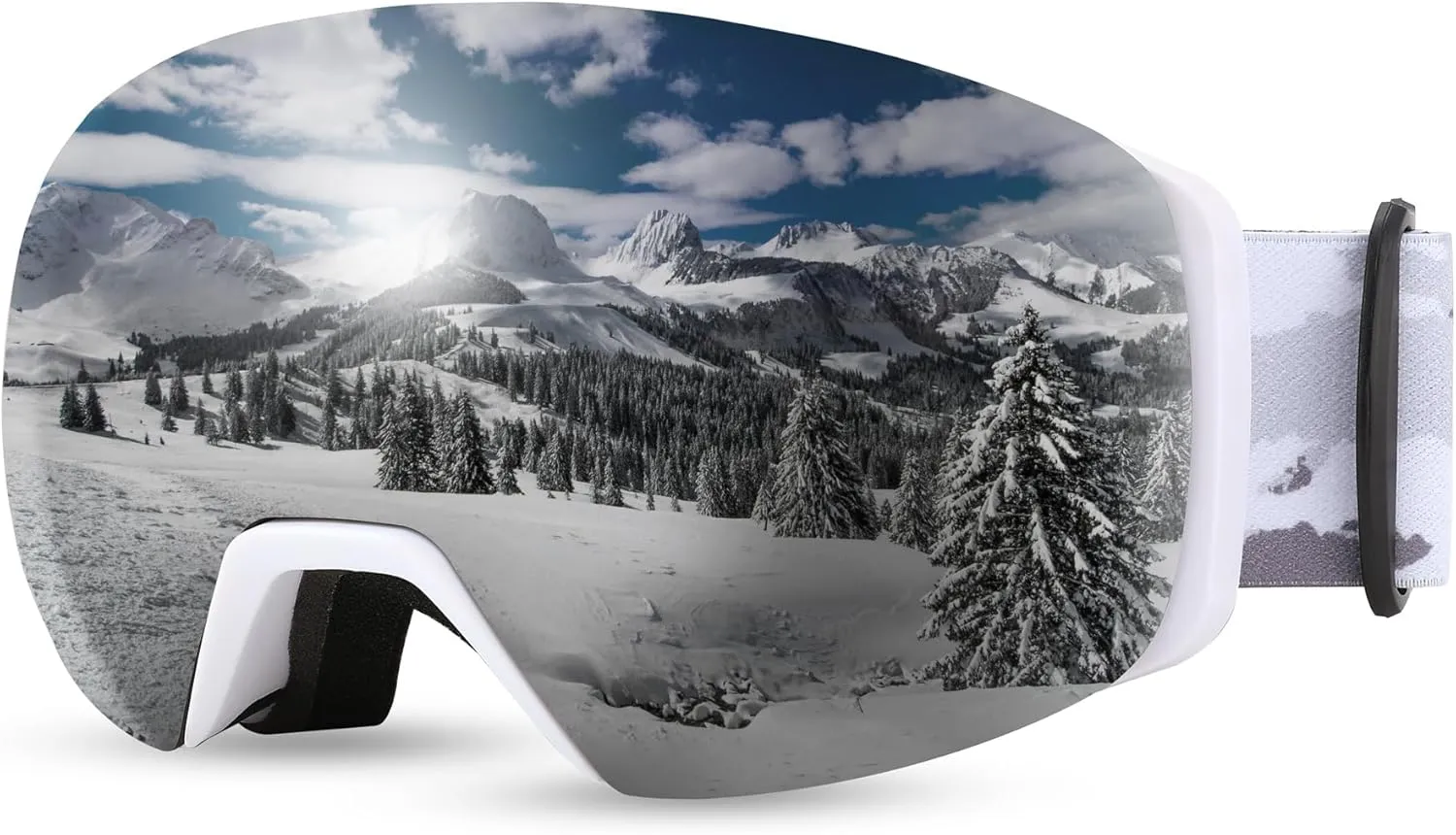 FEISEDY Magnetic Ski Goggles for Men Women Youth Frameless Snow Goggles 100% UV Protection Snowboard Goggles B0020