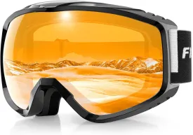 findway OTG Ski Goggles - Over Glasses Snow Snowboard Goggles for Men Women Adult & Youth - Anti-Fog 100% UV Protection