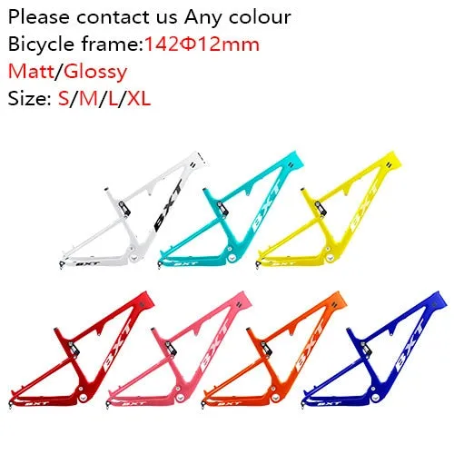 Full Suspension mountain bike 29er T800 carbon fiber 1×11speed carbon mtb XC bicycle disc brakes shock absorber travel 165*38mm