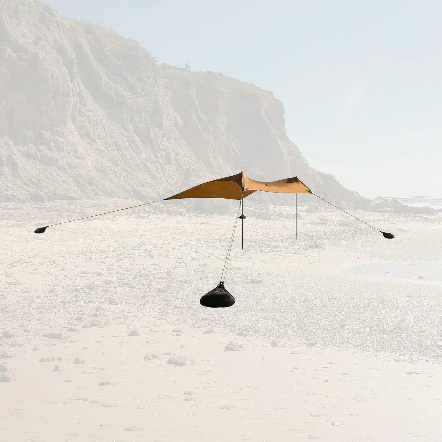 Green Elephant Beach Tent - Pop Up Beach Shade with UPF 50  UV Protection, Easy Setup Beach Sun Shelter for Camping, Fishing, Backyard & Picnic, Gold Brown