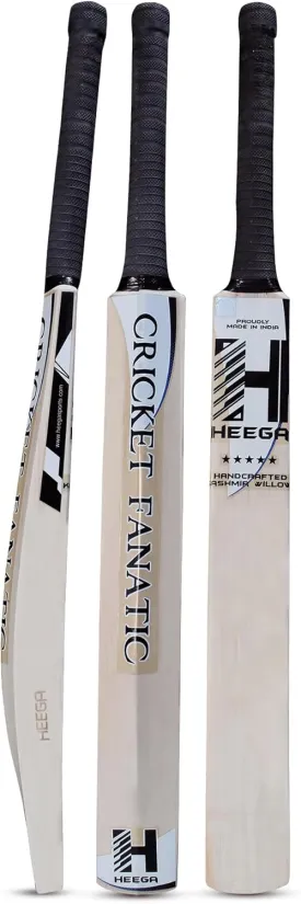 Heega Cricket Fanatic Half Width Kashmir Willow Middler Bat for Training Purpose