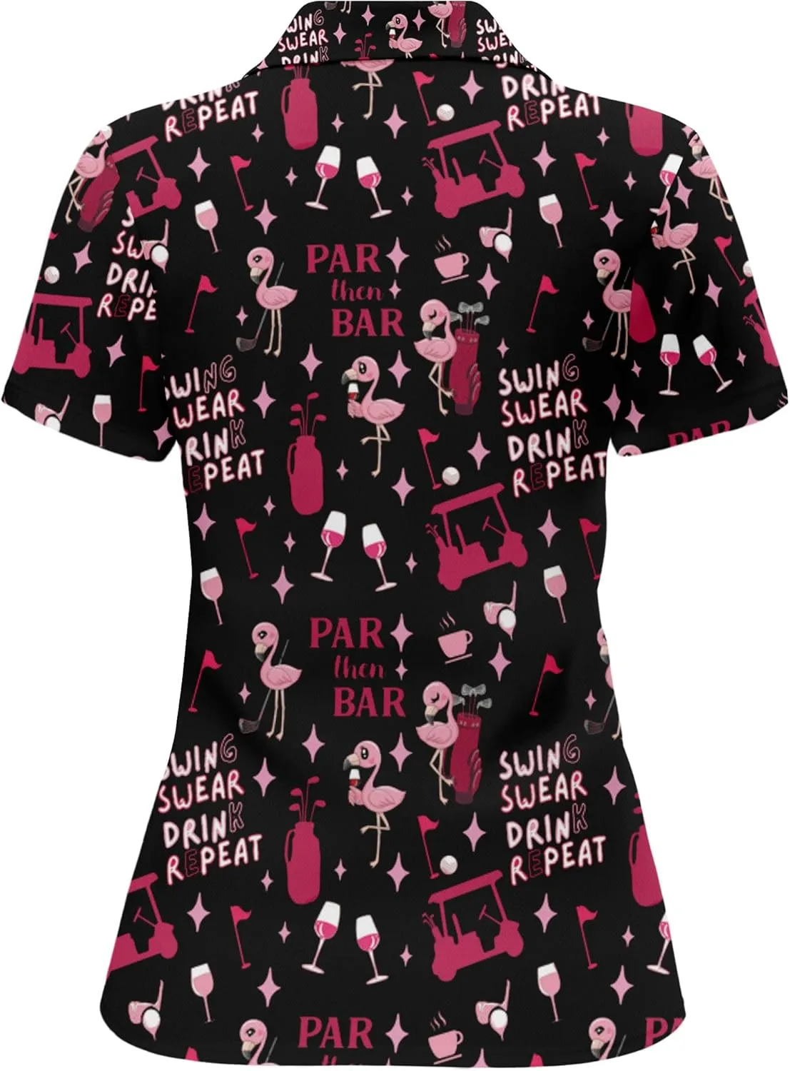 HIVICHI Funny Golf Shirts for Women Print Crazy Pattern Cute Novelty Short Sleeve Moisture Wicking Tennis Polo Shirt