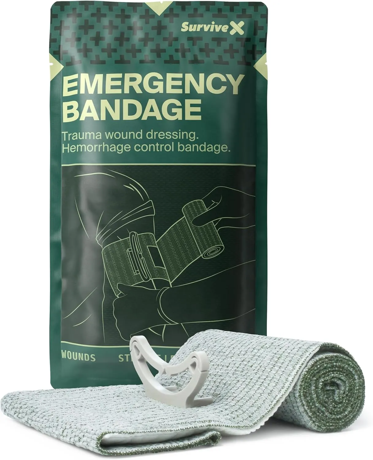 Israeli Pressure Bandage 6 Inch - Emergency Bandage - Pressure Dressing for Wounds - Trauma Dressing - Sterile Vacuum-Sealed Packaging - FSA HSA Approved - 1 Pack