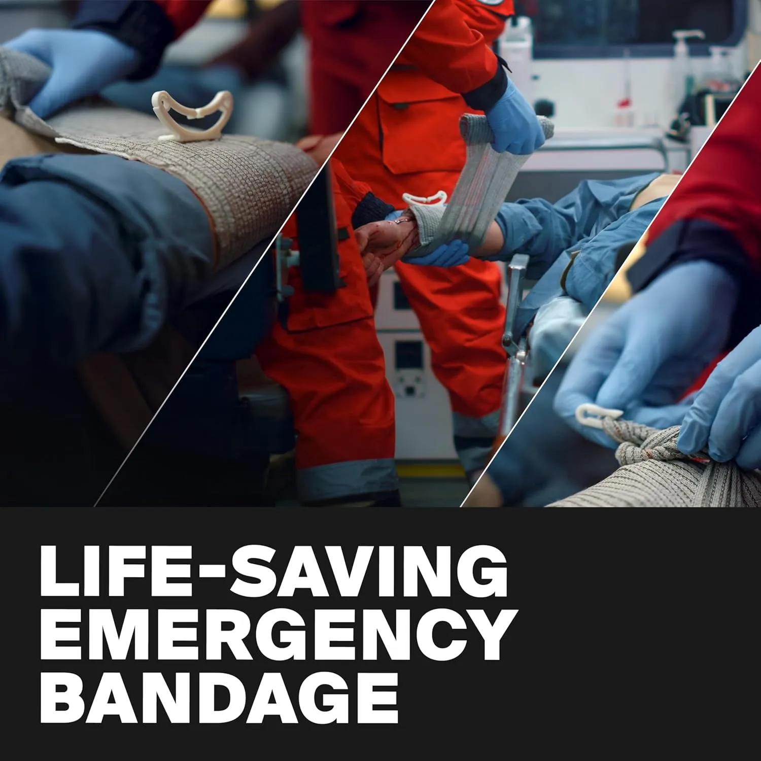 Israeli Pressure Bandage 6 Inch - Emergency Bandage - Pressure Dressing for Wounds - Trauma Dressing - Sterile Vacuum-Sealed Packaging - FSA HSA Approved - 1 Pack