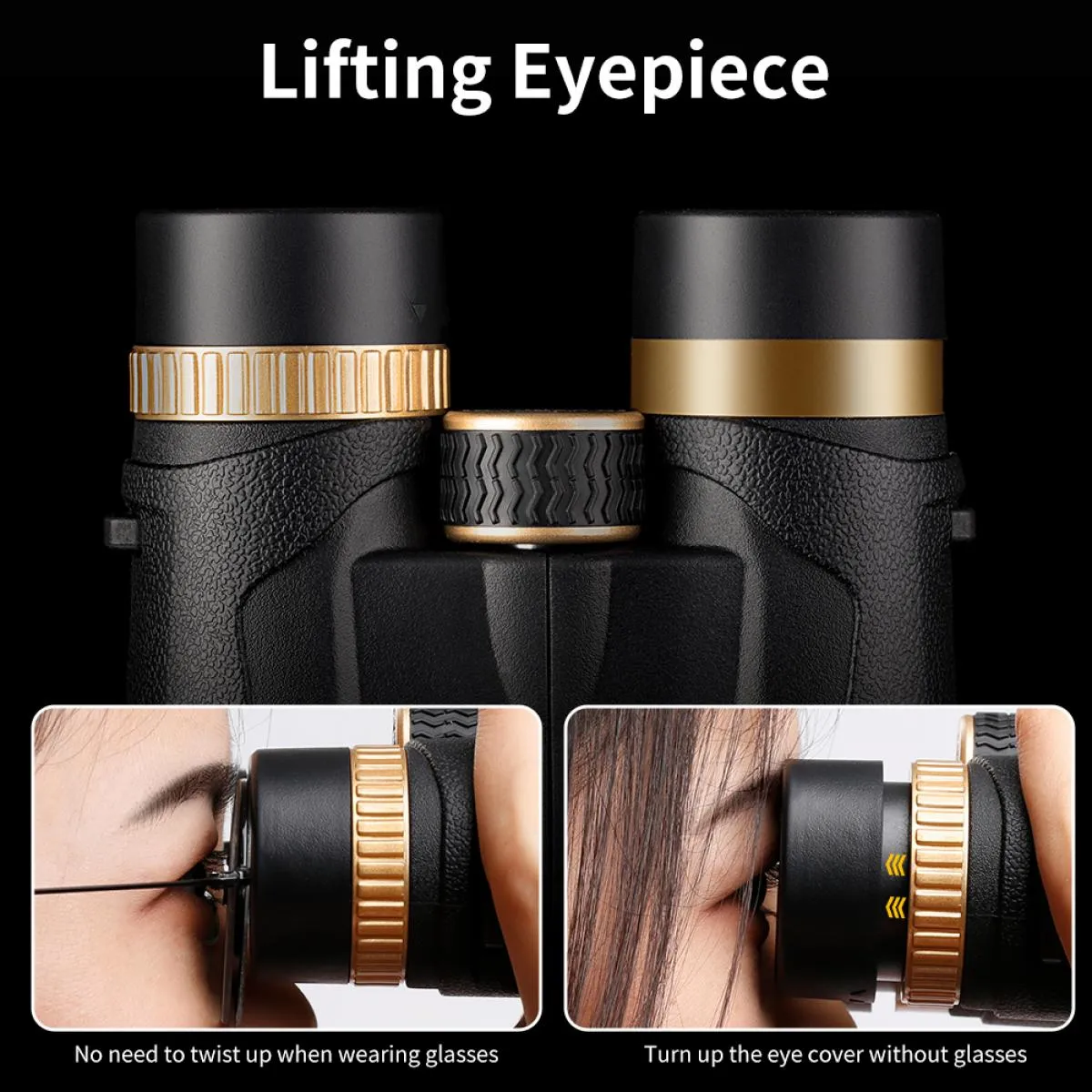 K&F Concept 12x42 Binoculars IP65 Waterproof Fogproof with 20mm Large View Eyepiece and Smartphone Holder for Phone Viewing