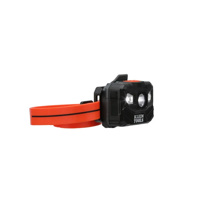 Klein Tools Rechargeable Headlamp w/Silicone Strap, 400 lm, All-Day Run, Auto-Off