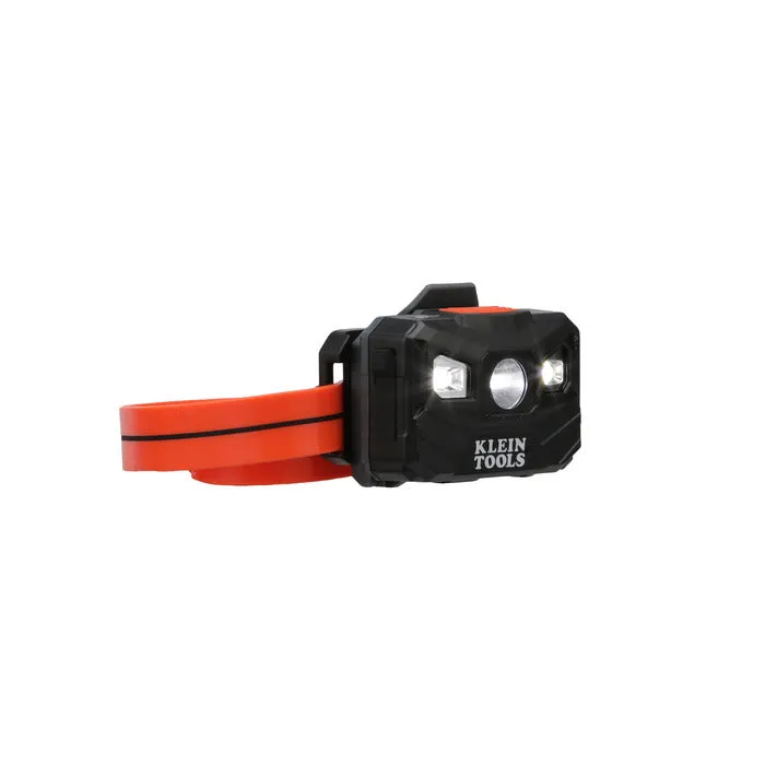 Klein Tools Rechargeable Headlamp w/Silicone Strap, 400 lm, All-Day Run, Auto-Off