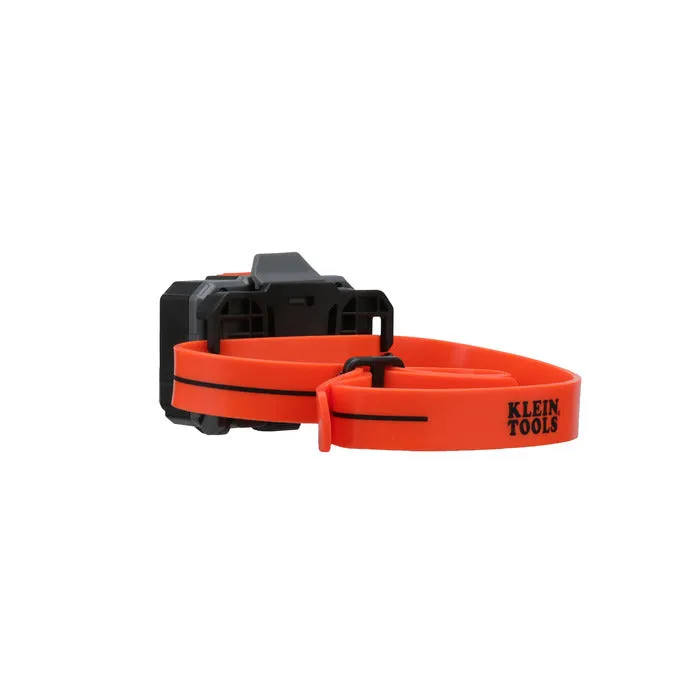 Klein Tools Rechargeable Headlamp w/Silicone Strap, 400 lm, All-Day Run, Auto-Off