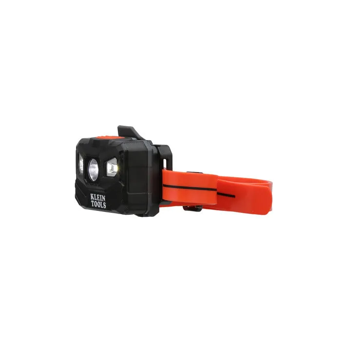 Klein Tools Rechargeable Headlamp w/Silicone Strap, 400 lm, All-Day Run, Auto-Off