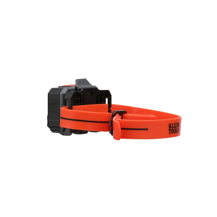 Klein Tools Rechargeable Headlamp w/Silicone Strap, 400 lm, All-Day Run, Auto-Off