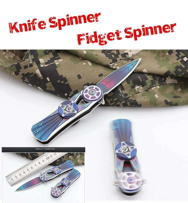 Knife Spinner Finger Fidget Spinner Hand Pocket For Adult Outdoor Camping Fishin