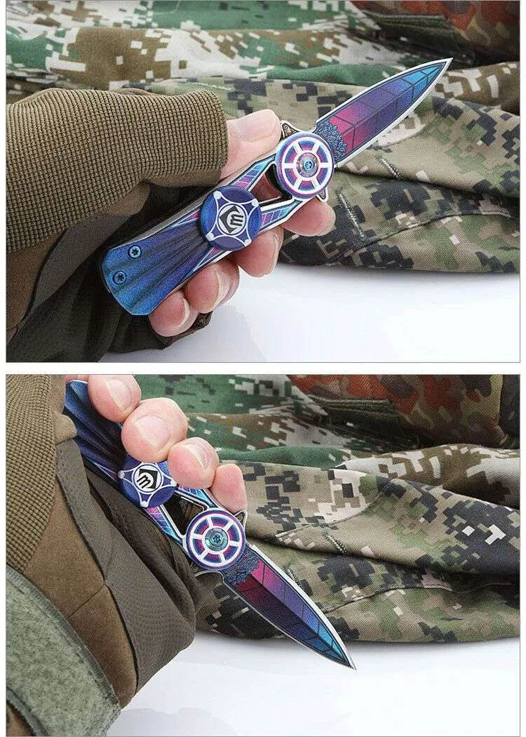 Knife Spinner Finger Fidget Spinner Hand Pocket For Adult Outdoor Camping Fishin