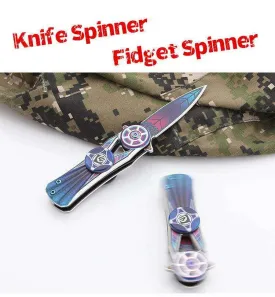 Knife Spinner Finger Fidget Spinner Hand Pocket For Adult Outdoor Camping Fishin