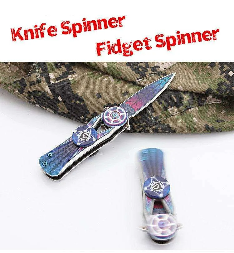 Knife Spinner Finger Fidget Spinner Hand Pocket For Adult Outdoor Camping Fishin