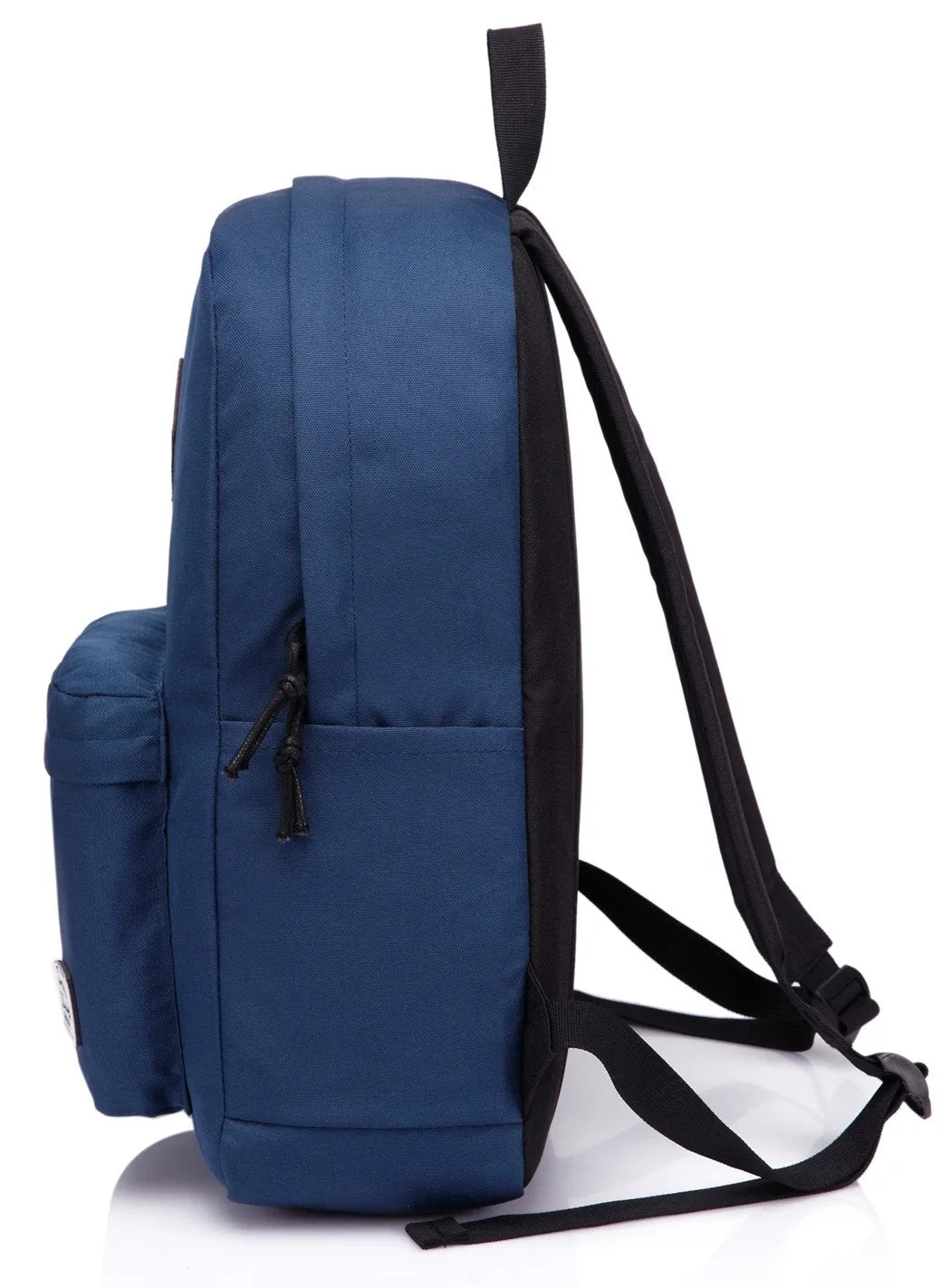 Lightweight Backpack for School, VASCHY Classic Basic Water Resistant Casual Daypack for Travel with Bottle Side Pockets (Navy)