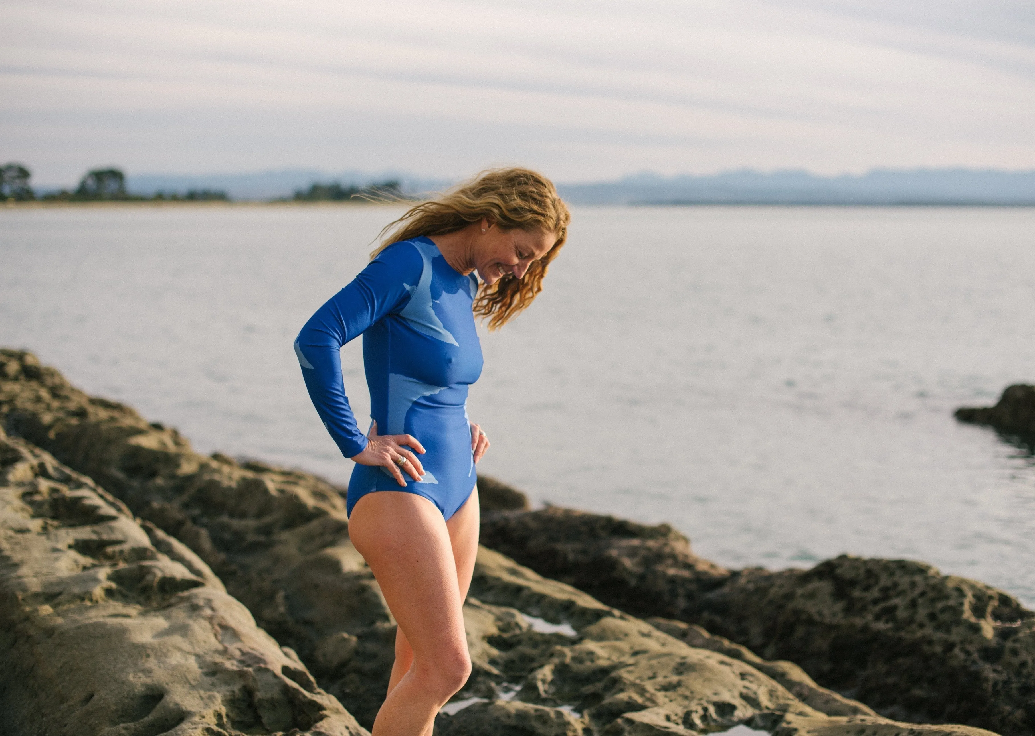 Long Sleeve Swimsuit - Blue Astrid