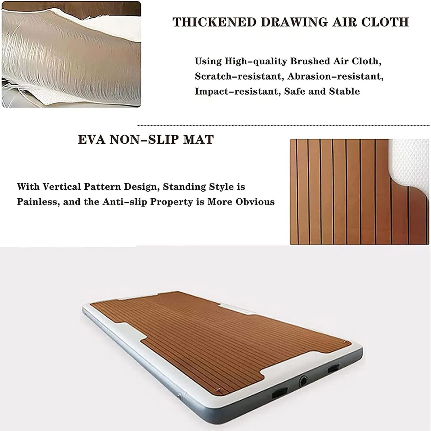 Luxury Inflatable Dock Floating Platform,Water Surfing Mat,Platform Stable Portable Fishing Platform,Floating Cushion Raft Island Air Bed (2 * 2m/6.6 * 6.6ft)