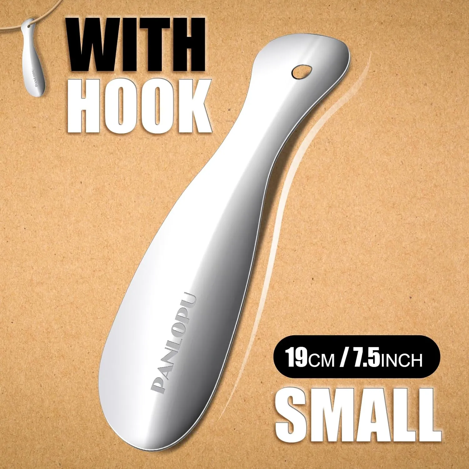 Metal Shoe Horn 7.5Inch Portable Quality Stainless Steeln Shoe Horn Fashion Travel