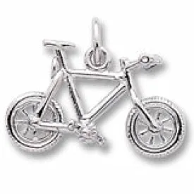 Mountain Bike Charm In Sterling Silver