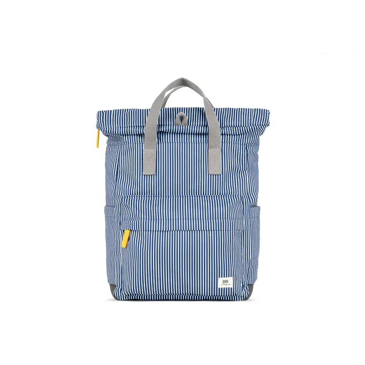 Ori London - Medium Canfield B Backpack, Hickory Stripe Recycled Canvas