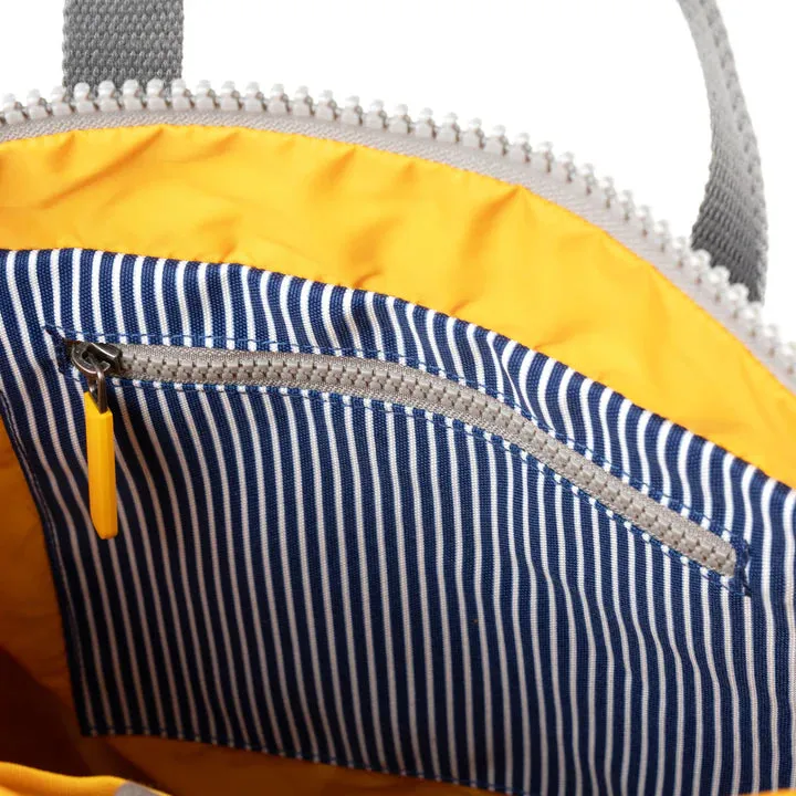 Ori London - Medium Canfield B Backpack, Hickory Stripe Recycled Canvas