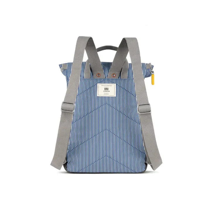 Ori London - Medium Canfield B Backpack, Hickory Stripe Recycled Canvas