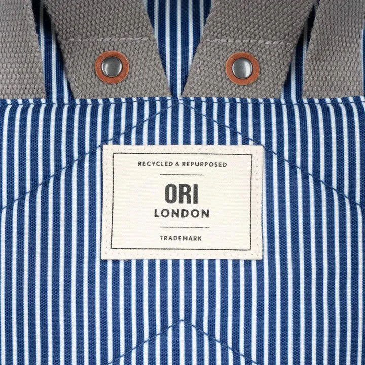Ori London - Medium Canfield B Backpack, Hickory Stripe Recycled Canvas