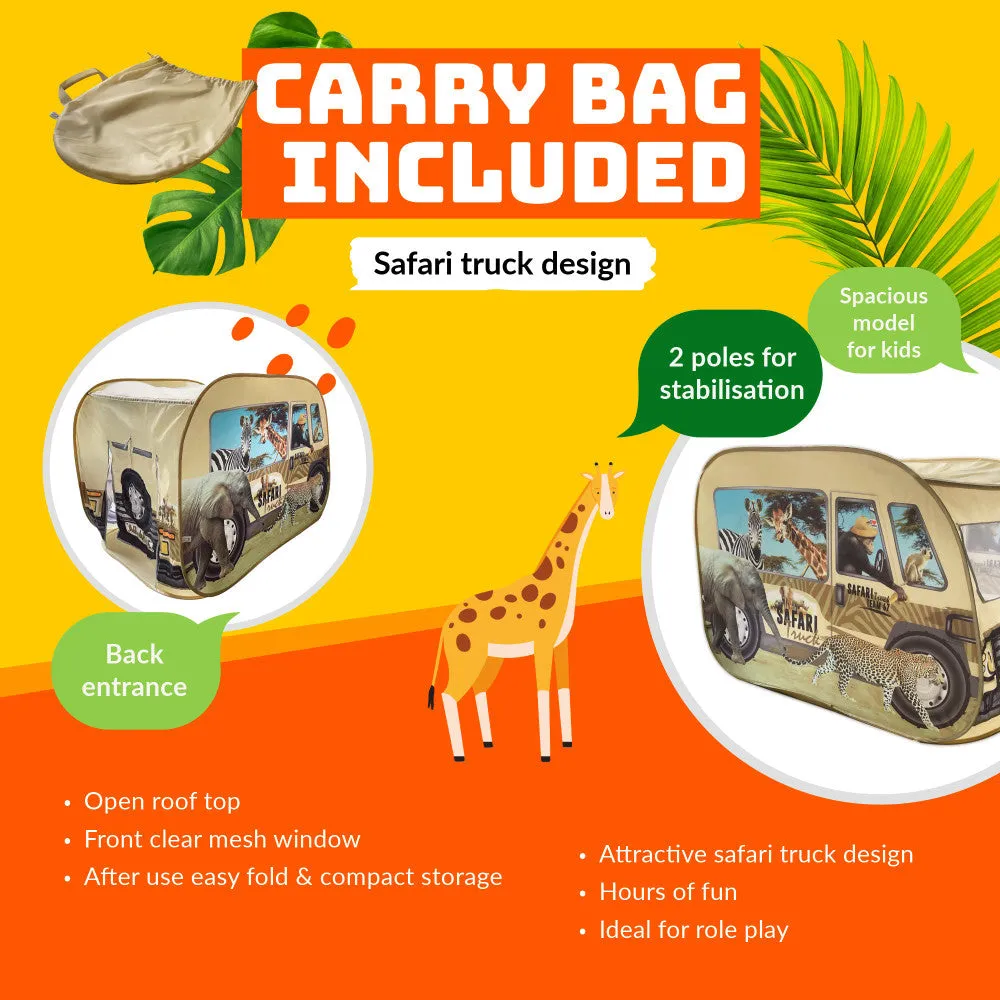 Pop It Up Safari Truck Tent - Wildlife Themed Playhouse