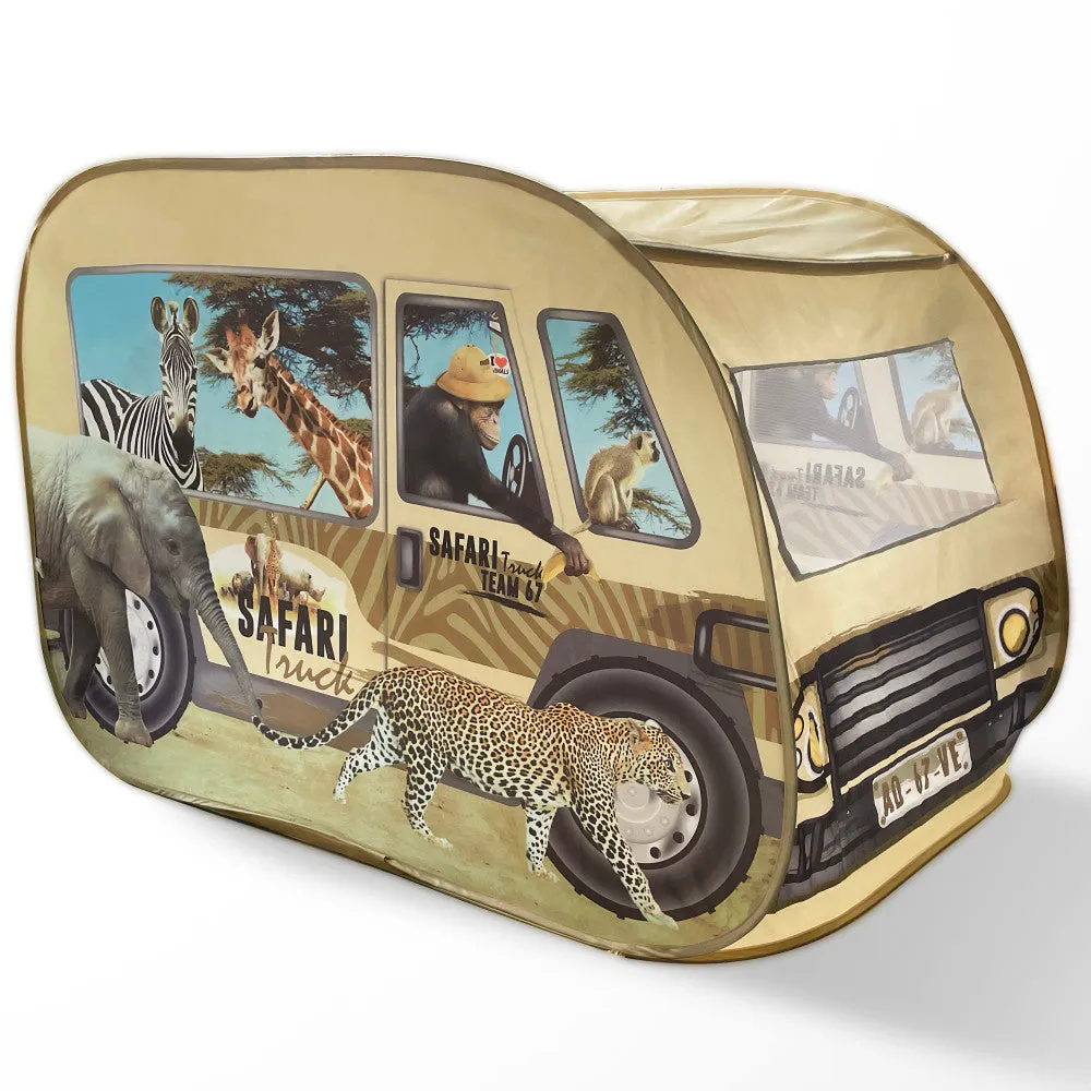 Pop It Up Safari Truck Tent - Wildlife Themed Playhouse