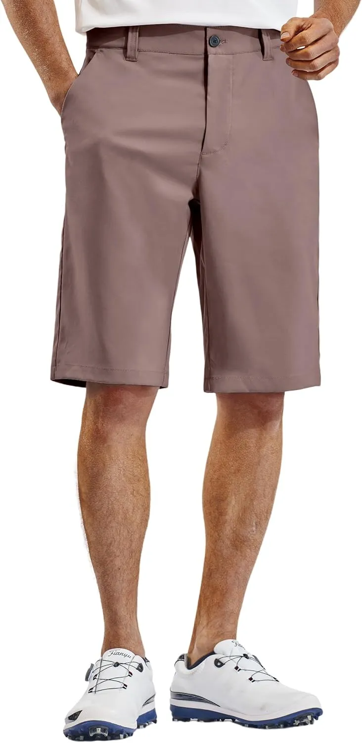 PULI Mens Golf Hiking Shorts Lightweight Casual Dress 12" Inseam Work Stretch Travel Hybrid Quick Drying with Pockets