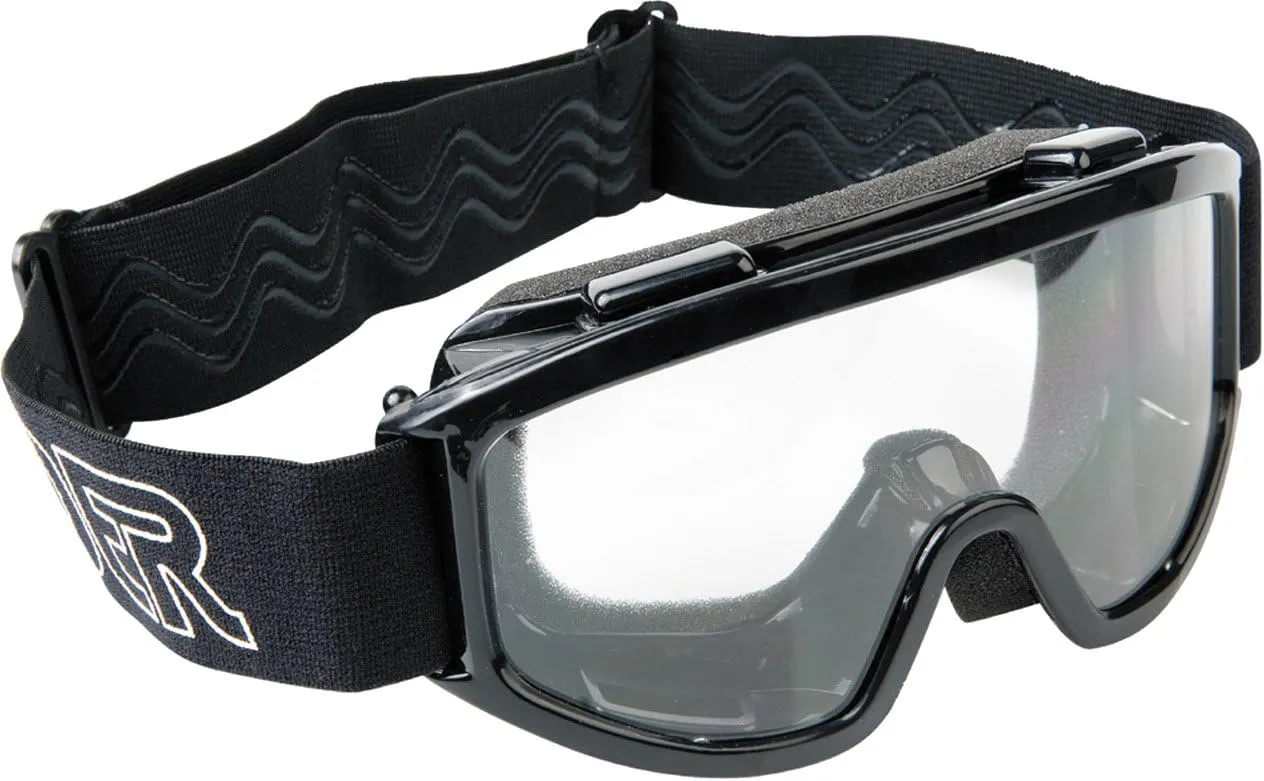 Raider 26-010 Black Frame/Clear Single Lens Impact-Resistant Youth MX Off-Road Goggles