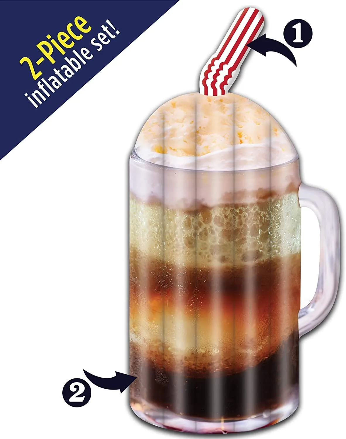 Take 2 Floats Root Beer Water Float & Noodle Pool Blow Up Inflatable Raft Mighty Mojo